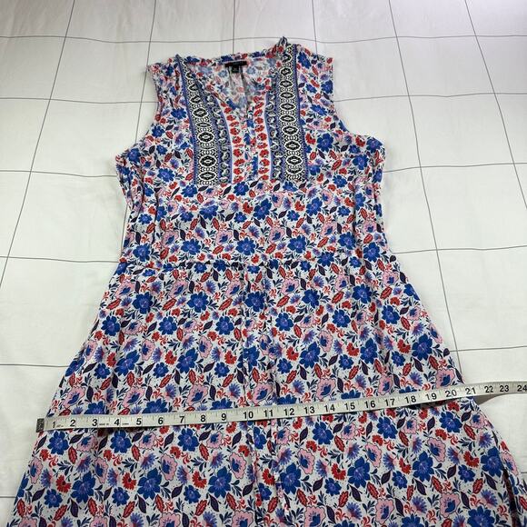 Talbots Dress Womens 10 Petite Pink Blue Multi Maxi Sleeveless Floral Bohemian - Picture 10 of 11